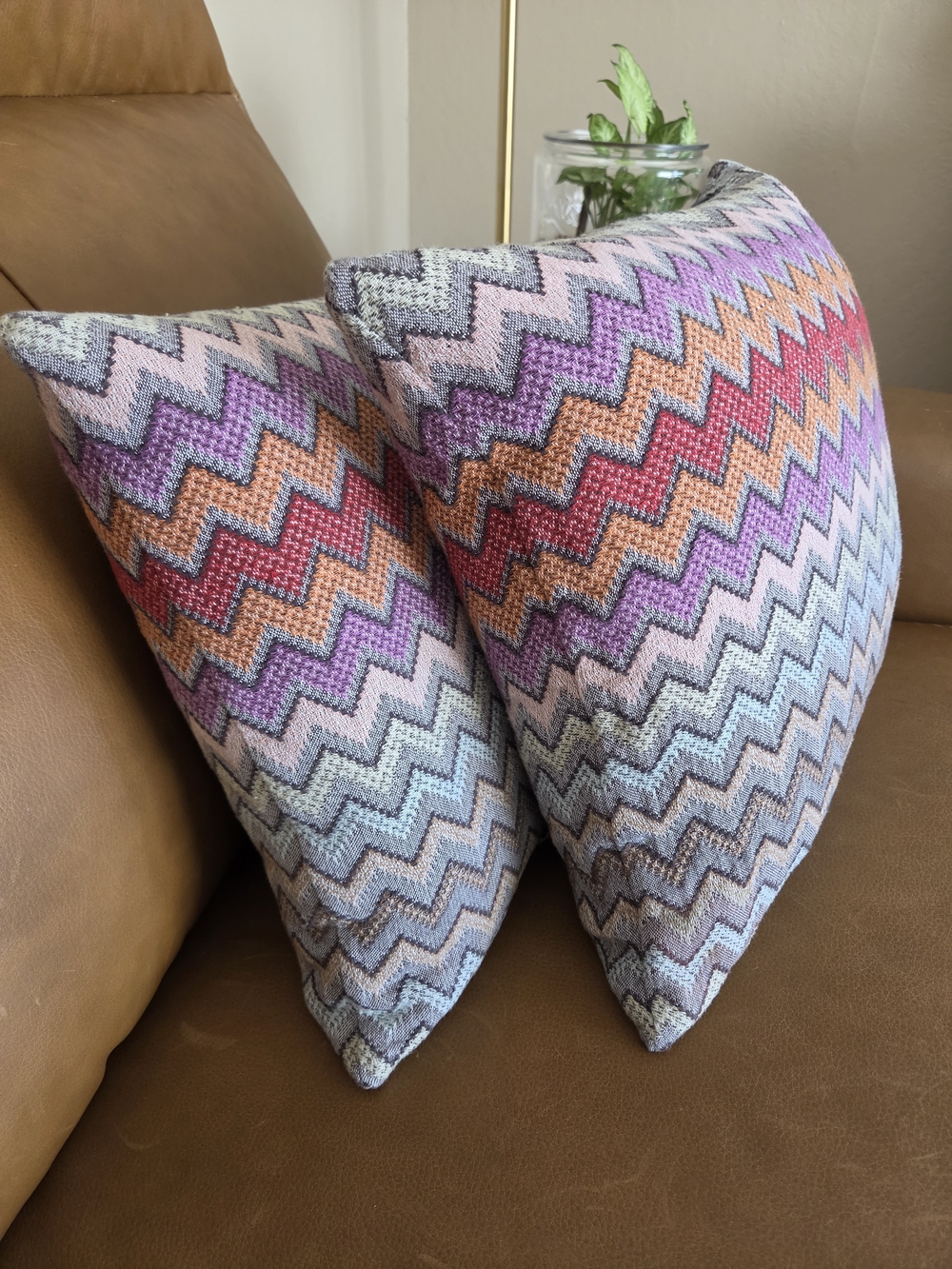 Authentic Missoni Home Zigzag Chevron Throw Pillows Set of 2 – 40x40 cm Made In